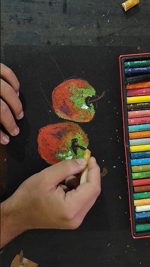 learn how to draw still life with oil pastels/ learn how to draw an apple 🍎🍏