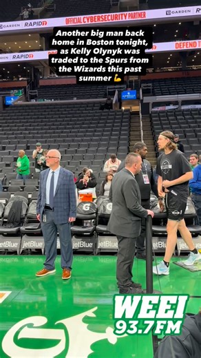 Another big man back home in Boston tonight, as Kelly Olynyk was traded to the Spurs from the Wizards this past summer #nba #celtics #celticsnation #cs #bostonceltics | WEEI Boston's Sports Original