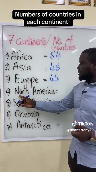 Countries and their continent #learnontiktok #education #educativecontents #teacherton
