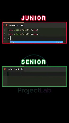 Junior vs Senior Developer 🤯 HTML Trick You Must Know! #shorts