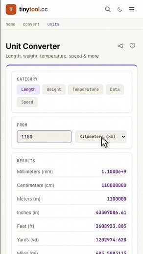 Unit Converter — Free Online Tool | TinyTool.cc