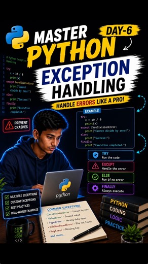 Python Exception Handling Tutorial in Telugu | Try| Except |Else |Finally | Python Series Day 10