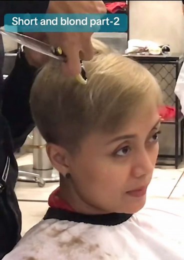 Short and blond part-2 (finished) by @user07504390346 at @Haircode Salon #pixiecut #potongrambut #pixiehaircut #peloncitabella #cortedepelo #pixieundercut #cukurcepak #shorthairdontcare #nohairdontcare #baldisbeautiful #baldgirl #buzzcut #baldwomen #cewekbotak #cewekgundul #potongbondol #rambutbondol #cukurrambut #headshave #kalbo #mundan #gundu #undercut #pixieblonde #cukurcepak #cortepelo #cortepelomujer #chicasrapadas