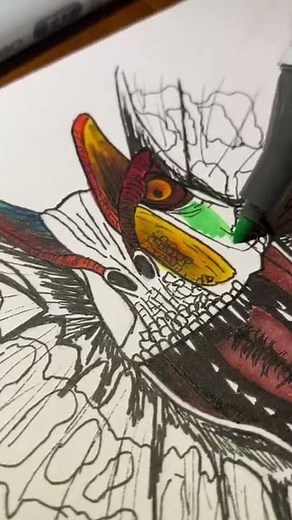 Drawing the Dilophosaurus from Jurassic Park/Jurassic World Dominion