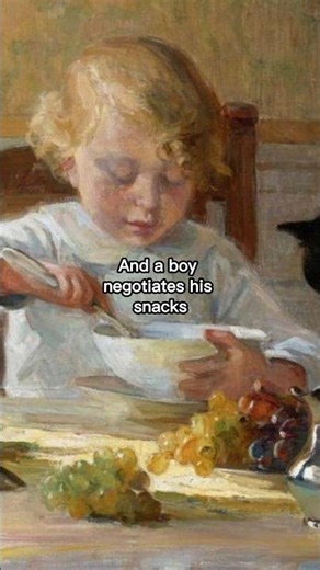 "Snack Time" by Angele Blanche Denvil #art #painting #history