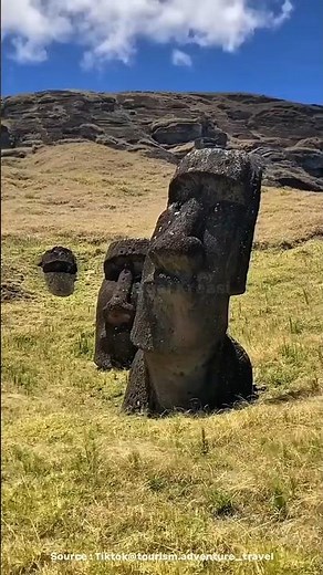 This statue is known as the moai emoji!