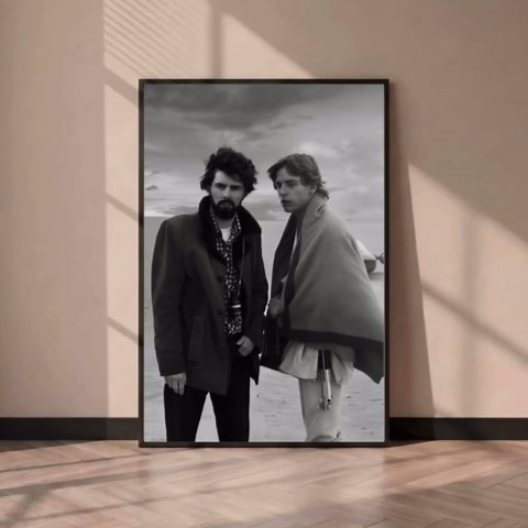 Star Wars Poster Print, George Lucas and Mark Hamill Movie Wall Art, Black & White Cinema Iconic Photo Decor - Etsy