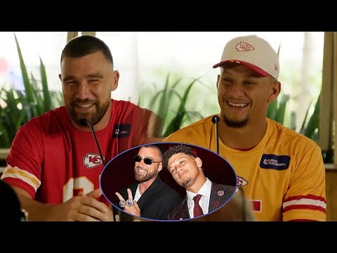 Travis Kelce IMPERSONATES Patrick Mahomes at Chiefs Press Conference