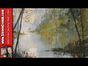 How To Paint a Simple River Scene with Reflections in Watercolour