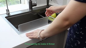 Bathroom Window Sill Splash Guard, Suitable for bathtub faucet sink partition - Clear Acrylic (Frosted) Base With Self-Adhesive Backing (8.86x1.2x3.3 in) (4Pack)