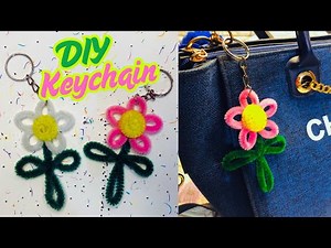 Flower Keychain | How To Make Flower Keychains with pipe cleaner | Fuzzy Wire