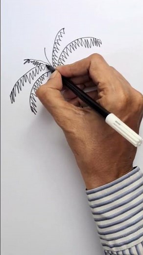 How to draw a coconut tree easy for beginners #drawingtutorials
