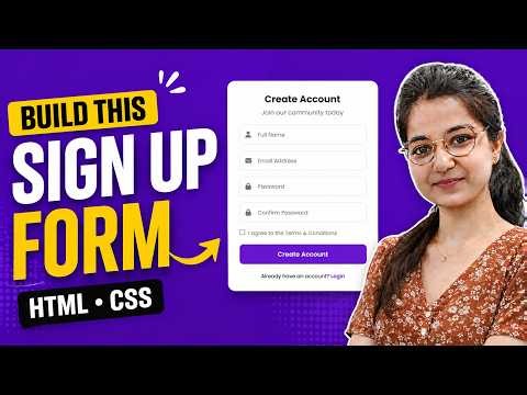 Build a Modern SignUp Form Using HTML & CSS | Beginner Project