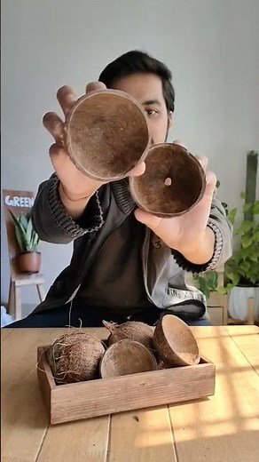 Easy way to make coconut shell bowls. #coconut #diy