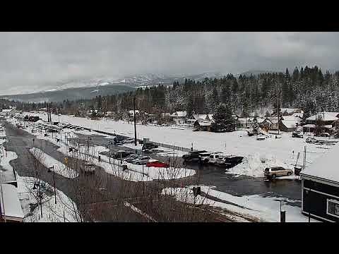 Downtown Truckee Snowfall Train Tracks Mountain Escape April 1st 2025
