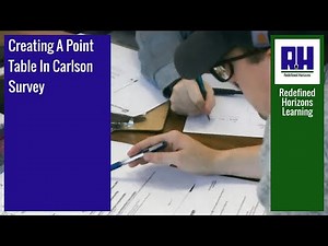 Creating A Point Table In Carlson Survey