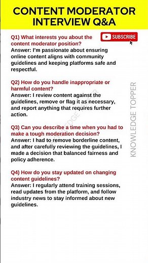Content Moderator Interview Questions and Answers | Content Moderator Job Interview