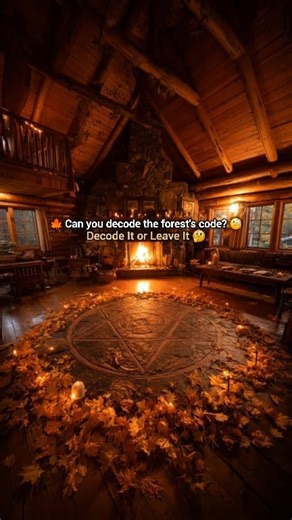 4.8K views · 296 reactions |  Can you decode the forest's code? 類 Decode It or Leave It 樂 #CrypticLeaves #HalloweenVibes #AutumnMysteries #cabin #SpookySeason #HalloweenPuzzle #FallVibes #halloween #hauntedhouse #loghousedreams | Log House Dreams | Facebook