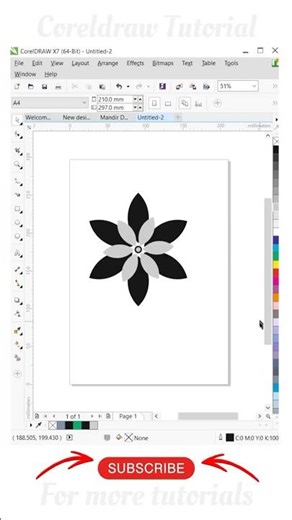 Create a simple flower design in a seconds | Coreldraw tutorial #shorts