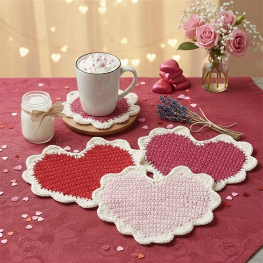 Heart Dishcloth Crochet Pattern | Valentine Washcloth | Easy Beginner Kitchen PDF | Retro Style - Etsy