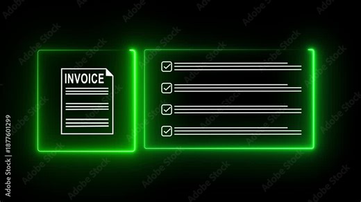 E-Invoice concept, payment tracking, and billing automation. Digital invoice document approval system with checklist for efficient financial management
