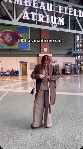 Kay Adams on Instagram: "when you have to wear everything in your suitcase to stay warm in Green Bay in April"