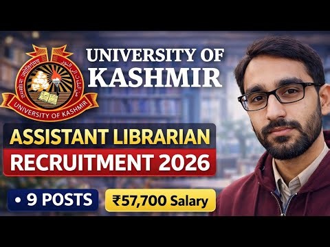Kashmir University Recruitment 2026 | Assistant Librarian | Salary 57,500 | Govt Job Kashmir