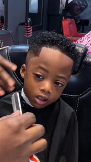 Mid Fade Haircut with S-Curl for Kids