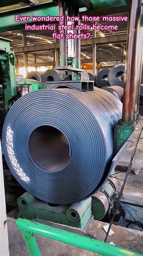 Uncoiling: The first stage of unwinding the master coil. #SteelProcessing #IndustrialMachinery