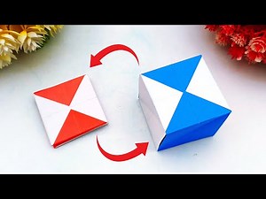 DIY Origami Cube Box Making Tutorial | How To Make Paper Cube Box | Paper Crafts For School Project