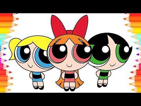 How to Draw Powerpuff Girls for Kids😃 Step by Step Art Drawings. DIY Coloring Pages for Children