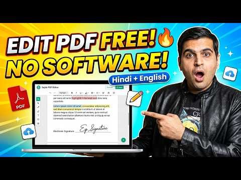 FREE PDF Editor Online 🔥 Sejda PDF Editor Full Tutorial (Hindi + English) No Software Needed