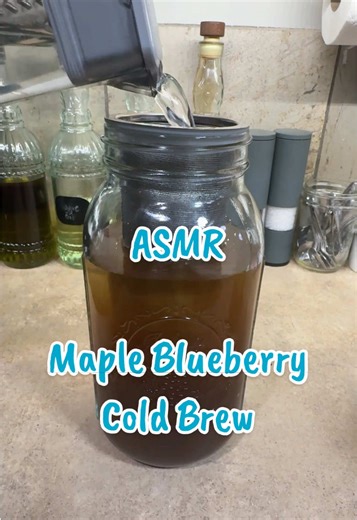 Let's make some cold brew!! I used Blue Waffle (Maple Blueberry) by @DRAG UP COFFEE #coldbrew #coffee #asmr #asmrsounds #asmrvideo