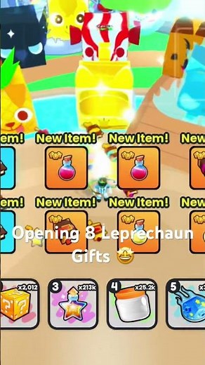 Opening 8 Leprechaun Gifts In Pet Simulator 99! #roblox #subscribe #petsimulator99