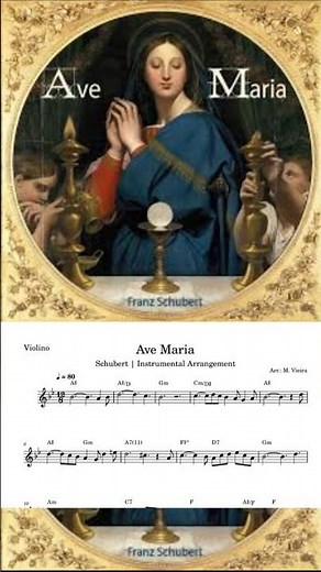 Ave Maria | Schubert - Partitura Violino, Sax e Trompete #avemaria #schubert #partitura #violino