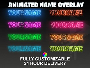 Custom Animated Name Overlay for OBS, Streamlabs, Twitch, Youtube, Tiktok - Etsy