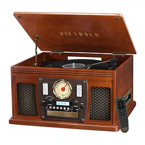 The Navigator: Wooden 8 in 1 Turntable With Bluetooth® Music Center Record Player