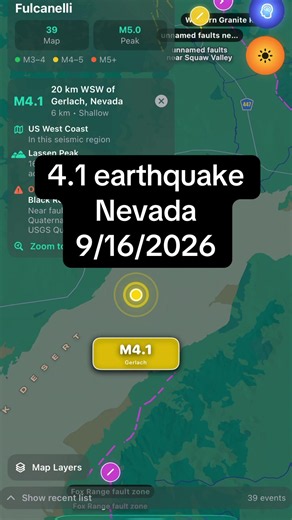 Another Nevada earthquake this time a magnitude 4.1 on 9/16/2026 in the wee morning hours #nevada #earthquake
