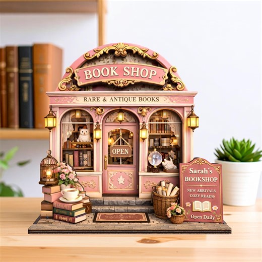 Personalized Vintage Bookstore Wooden Block, Custom Bookshop Decor, Book Lover & Reader Gift, Bookshelf Decore, Library Decor, Bookish Gift - Etsy