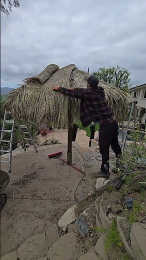 Palapa Structures Installing 12ft Round Mexican Palm Thatch Palapa Covers