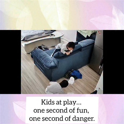 I only turned my back for a moment—they were just playing. Then she tumbled off the sofa. Please always watch children closely, even during playtime. #ChildSafety #ParentalAwareness #HomeSafety #KidsAtPlay | Alpie Sayson Berayon
