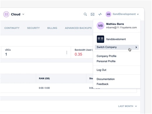A smoother user menu
