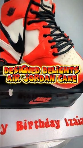 Is it Cake? Nike Air Jordan Shoe cake and shoe box by Designed Delights