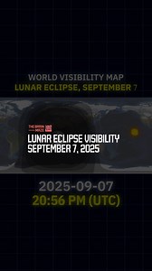 Lunar Eclipse World Visibility Map – September 7, 2025 - This animation we created shows where the total lunar eclipse of September 7, 2025, will be visible across the globe. The map highlights regions in darkness and twilight, including parts of Antarctica, Australia, Asia, Europe, Africa, and the Pacific and Indian Oceans. Viewers in these areas will witness the Moon turning a deep reddish hue, often called a Blood Moon, as it passes through Earth’s shadow. | The Brain Maze