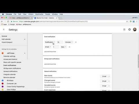 Google Calendar Notifications