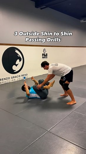 3 Outside Shin to Shin Passing Drills 👀 Starting with two shin grips, side step to one side creating an angle on your partner. Make sure to keep enough distance to avoid their legs. From here you can go into a shin to shin pin and practice the following drills: 1) Leg Drag to KOB: The natural reaction to pushing pressure is to push back, this is the time to drag the leg into KOB. 2) Back Step to Reverse KOB: If your opponent isn’t giving much push back to the shin pin, back stepping is a good o