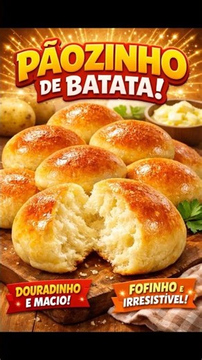 PÃO FOFINHO DE BATATA QUE DERRETE NA BOCA!#short