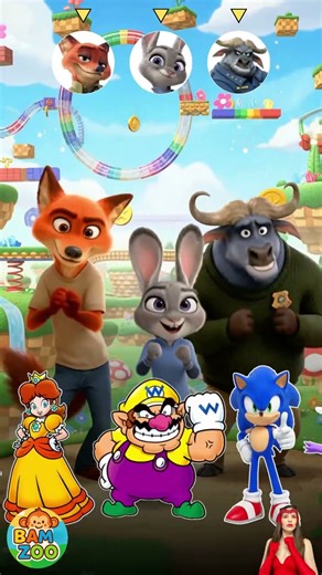Zootopia Nick, Judy y Bogo en el Mundo de Mario y Sonic #zootopia #zootopia2 #judyhopps #zootropolis