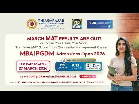 100% Placements & ₹24 LPA Highest Package | Join TSM Madurai MBA/PGDM | TSM Admissions Open 2026