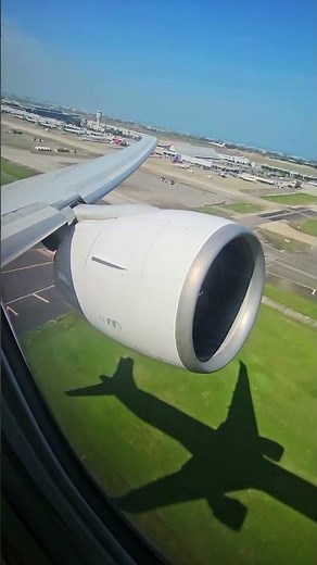 EVA Air 777 powerful takeoff | GE90 engine view